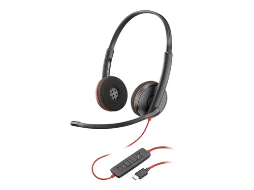 8S0M0A6-ABA | HP | Poly Blackwire 3220 Black Headset +USB-C/A Adapter TAA