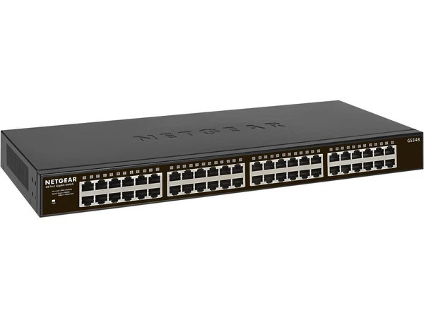 GS348100NAS | Netgear | 48-port Gigabit Ethernet Rackmount Unmanaged Switch GS348