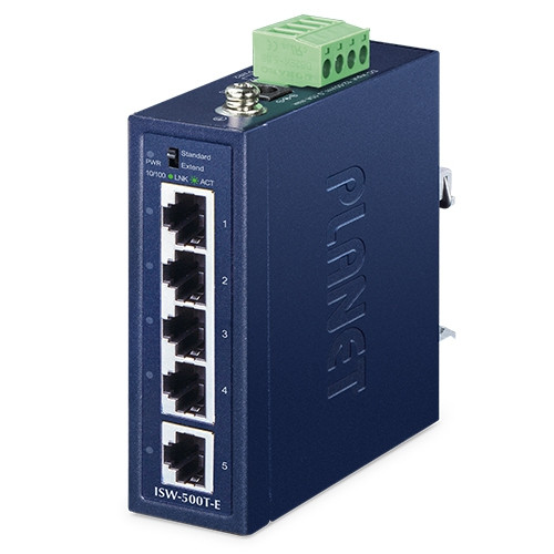 ISW-500T | Planet | IP30 Compact Size 5-Port 10/100TX Industrial Fast Ethernet Switch