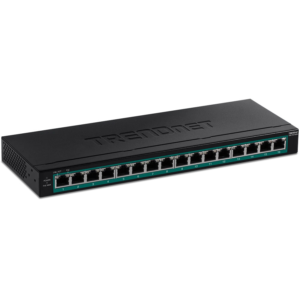 0064-0083 | TRENDnet | 16-Port Gigabit Poe+ Switch 123w