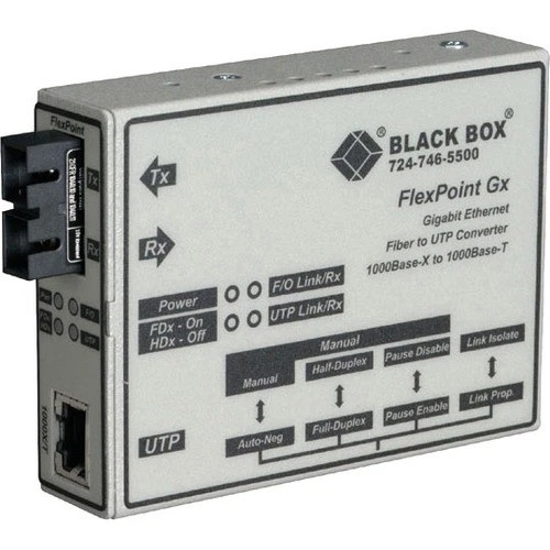 LMC1003AR3 | Black Box | FlexPoint Gigabit UTP to Fiber Media Converter