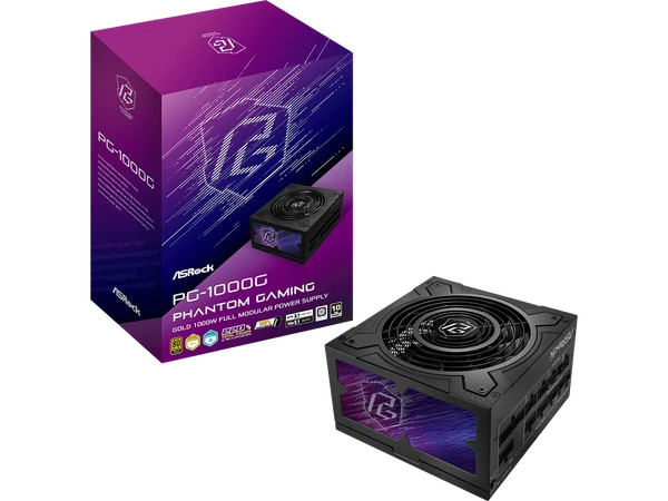 PG-1000G | ASRock | Phantom Gaming 1000W 80 PLUS GOLD & Cybenetics GOLD Full Modula