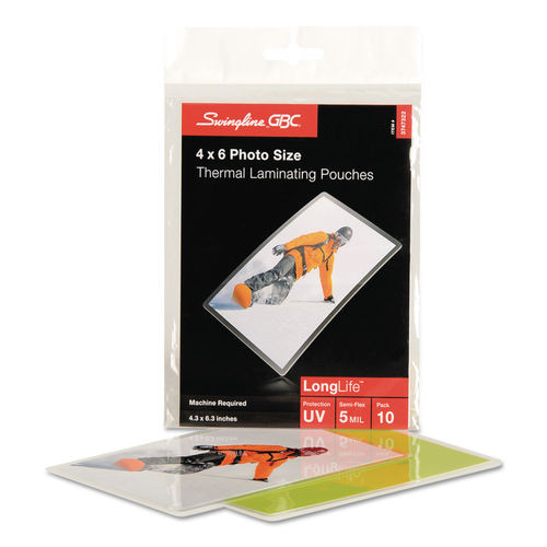 3202105 | Swingline | LongLife Thermal Laminating Pouches 10 mil 2.5" x 4.25" Gloss