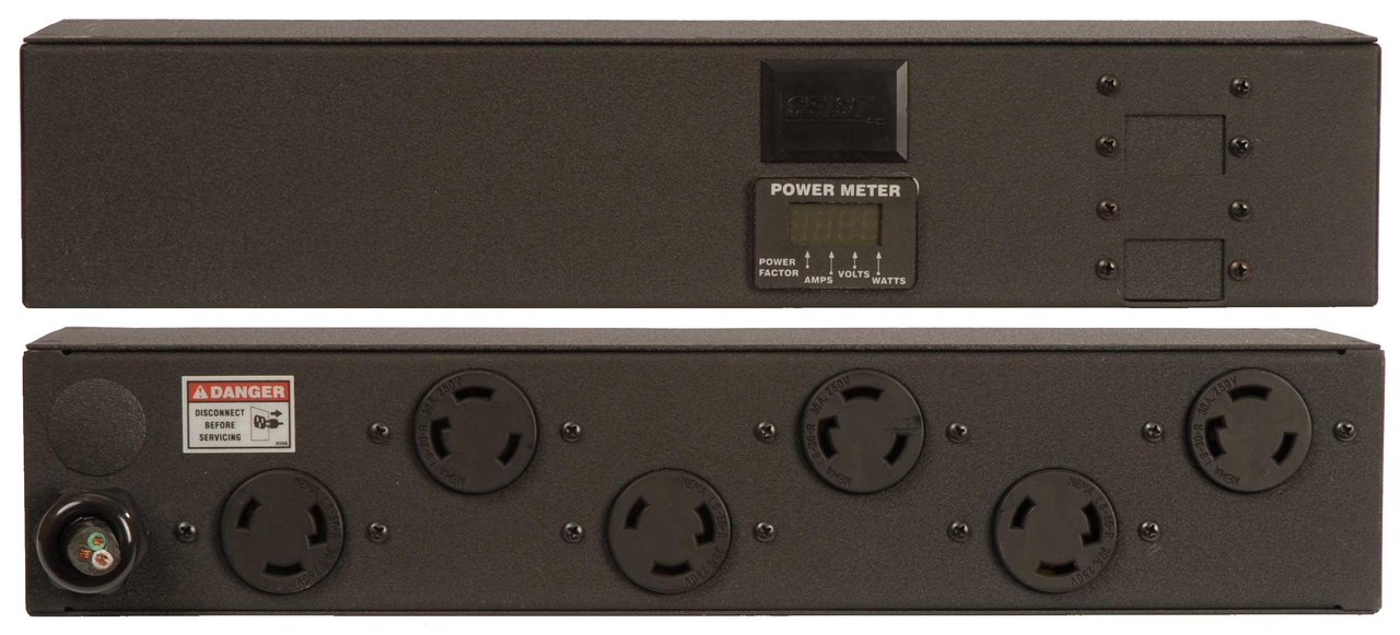 2XPRCN062-103L30TL6 | Vertiv Geist | Metered Standard, 30A, 208V, 4.9kW, Horizontal, (6) NEMA L6-30R, 10ft power cord with L6-30P, Black Powder Coat (PDU)