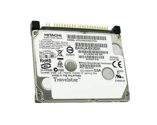 08K1532 | HGST | Travelstar C4K60 Htc426020G7At00 20Gb 4200Rpm Ide Ultra Ata/100 (Ata-6) 2Mb Cache 1.8-Inch Hard Drive