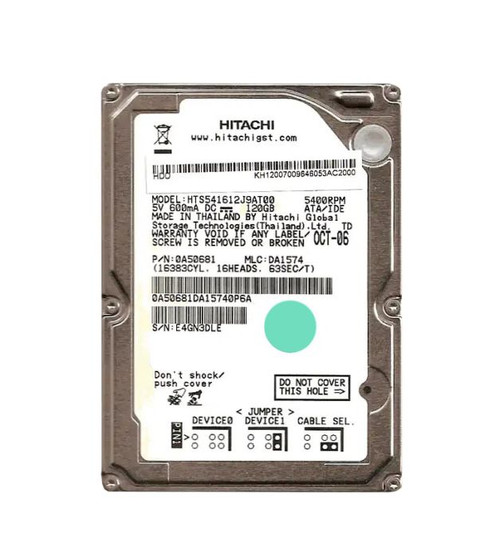 0A50681 | HITACHI | TRAVELSTAR 120GB 5400RPM ATA-100 8MB CACHE 2.5-INCH HARD DRIVE