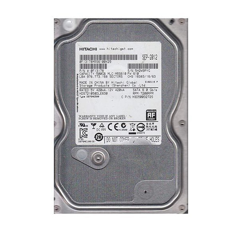 0F13178 | HITACHI | DESKSTAR 7K1000.D 500GB 7200RPM 32MB CACHE SATA 6GB/S 3.5-INCH HARD DRIVE 0F13178 | HITACHI | DESKSTAR 7K1000.D 500GB 7200RPM 32MB CACHE SATA 6GB/S 3.5-INCH HARD DRIVE