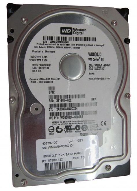 432392R-001 | HP | 80GB 7200RPM SATA 1.5GB/S 3.5-INCH HARD DRIVE