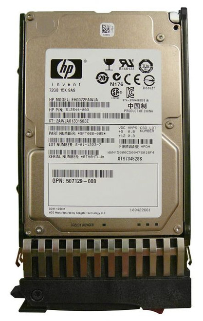512544-003 | HP | 73GB 15000RPM SAS 6GB/S HOT-PLUGGABLE DUAL PORT 2.5-INCH HARD DRIVE
