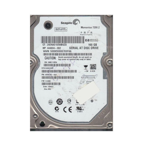 9S513G-021 | SEAGATE | MOMENTUS 7200.2 160GB 7200RPM SATA 3GB/S 8MB CACHE 2.5-INCH HARD DRIVE