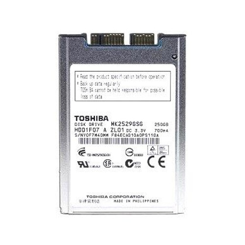 HDD1F07 | TOSHIBA | 250GB 5400RPM SATA 3GB/S 8MB CACHE HOT SWAPPABLE 1.8-INCH HARD DRIVE HDD1F07 | TOSHIBA | 250GB 5400RPM SATA 3GB/S 8MB CACHE HOT SWAPPABLE 1.8-INCH HARD DRIVE
