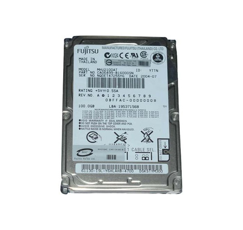 MHU2100AT | FUJITSU | 100GB 4200RPM 8MB CACHE ATA/IDE-100 (ULTRA) 44-PIN 2.5-INCH LOW PROFILE INTERNAL LAPTOP HARD DRIVE