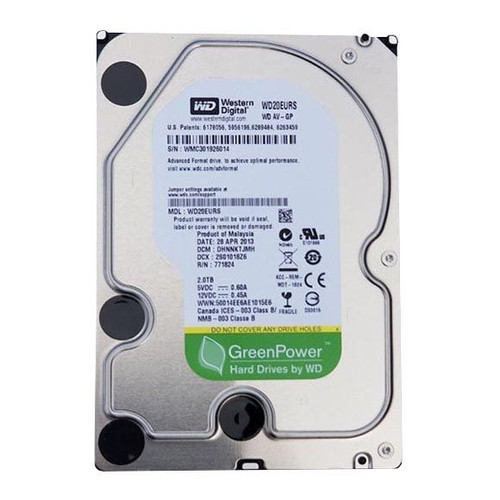 WD20EURS | WESTERN DIGITAL | Av-Gp 2Tb 7200Rpm Sata 3Gb/S 64Mb Cache 3.5-Inch Hard Drive