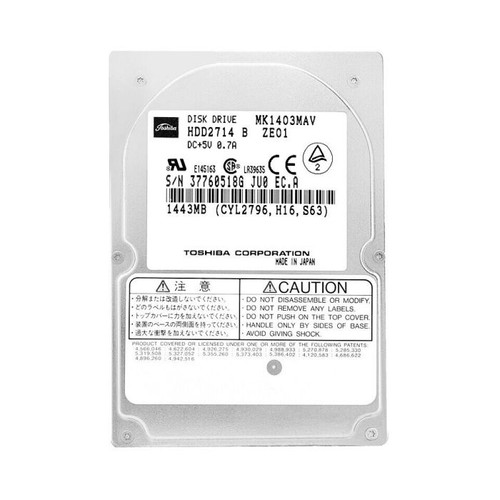 MK1403MAV | TOSHIBA | 1.4Gb 4200Rpm Ide 128Kb Cache 2.5-Inch Hard Drive