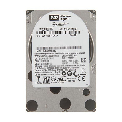 WD5000BHTZ | WESTERN DIGITAL | Velociraptor 500Gb 10000Rpm Sata 6Gb/S 64Mb Cache (Rohs) 2.5-Inch Hard Drive WD5000BHTZ | WESTERN DIGITAL | Velociraptor 500Gb 10000Rpm Sata 6Gb/S 64Mb Cache (Rohs) 2.5-Inch Hard Drive