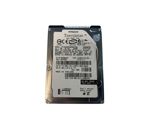 08K0855 | HITACHI | TRAVELSTAR 5K80 SERIES 20GB 5400RPM IDE ULTRA ATA/100 (ATA-6) 8MB CACHE 2.5-INCH HARD DRIVE