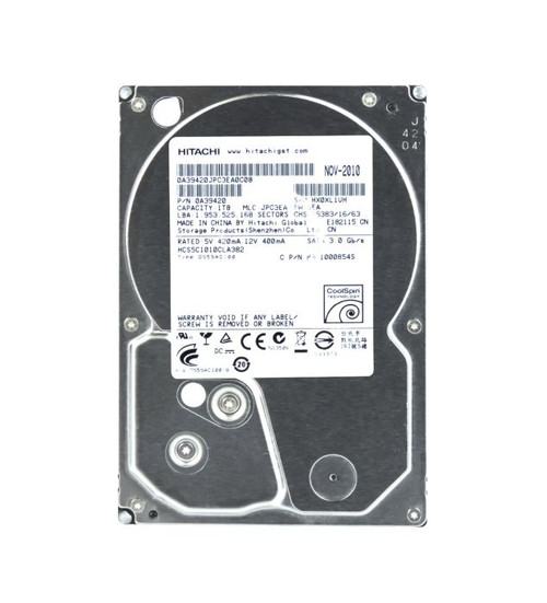 HCS5C1010CLA382 | HITACHI | CINEMASTAR 5K1000 SERIES 1TB 5400RPM SATA 3GB/S 8MB CACHE (CE) 3.5-INCH HARD DRIVE
