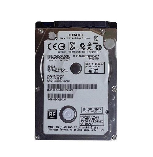 0J23335 | HGST | TRAVELSTAR Z5K500 SERIES 500GB 5400RPM SATA 3GB/S 8MB CACHE 2.5-INCH HARD DRIVE