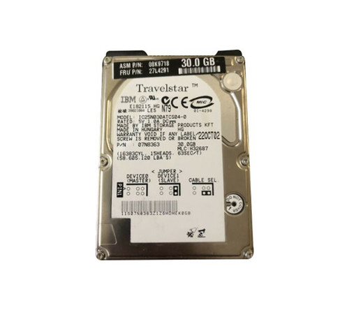 27L4291 | IBM | 30GB 4200RPM ATA IDE 2.5-inch Hard Drive