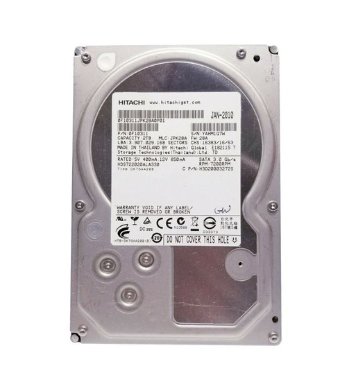 H3D20003272S | HITACHI | DESKSTAR 7K2000 SERIES 2TB 7200RPM SATA 3GB/S 32MB CACHE 3.5-INCH HARD DRIVE