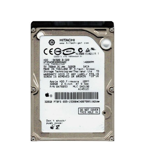 0A76053 | HITACHI | TRAVELSTAR 5K500.B SERIES 320GB 5400RPM SATA 1.5GB/S 8MB CACHE 2.5-INCH HARD DRIVE 0A76053 | HITACHI | TRAVELSTAR 5K500.B SERIES 320GB 5400RPM SATA 1.5GB/S 8MB CACHE 2.5-INCH HARD DRIVE