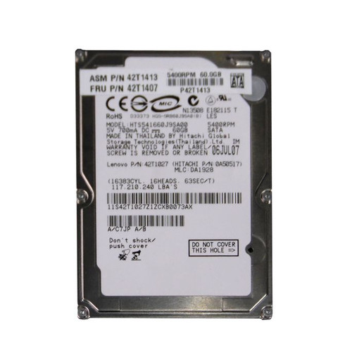 0A50517 | HITACHI | TRAVELSTAR 5K160 SERIES 40GB 5400RPM SATA 1.5GB/S 8MB CACHE 7-PIN 2.5-INCH HARD DRIVE