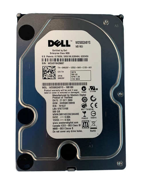 RT4X4 | Dell | 500GB 7200RPM SATA 3GB/s 3.5-inch Hard Drive