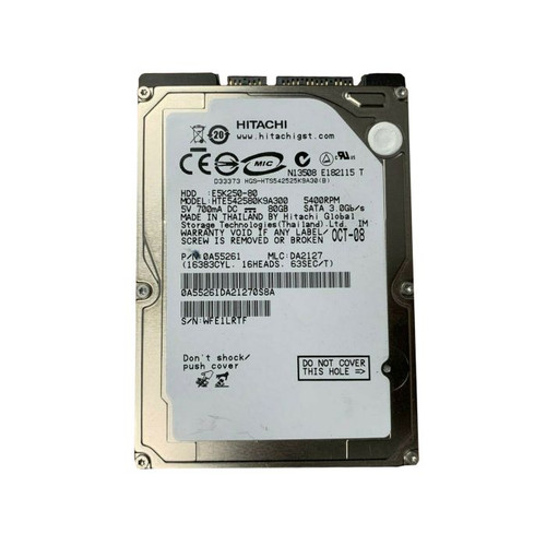 HTE542580K9A300 | HITACHI | TRAVELSTAR E7K250 SERIES 80GB 5400RPM SATA 3GB/S 8MB CACHE 2.5-INCH HARD DRIVE