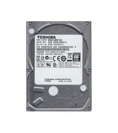HDKBB96AYA01S | TOSHIBA | 1TB 5400RPM SATA 3GB/S 8MB CACHE 2.5-INCH HARD DRIVE