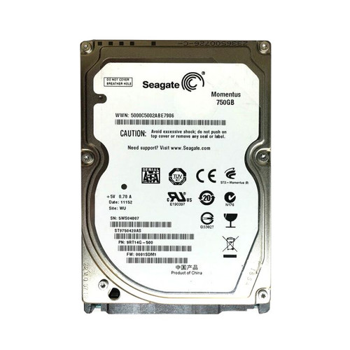 9RT14G-500 | SEAGATE | MOMENTUS 750GB 7200RPM SATA 3GB/S 16MB CACHE (CE) 2.5-INCH HARD DRIVE