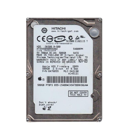 0A76055 | HITACHI | TRAVELSTAR 5K500.B SERIES 500GB 5400RPM SATA 1.5GB/S 8MB CACHE 2.5-INCH HARD DRIVE 0A76055 | HITACHI | TRAVELSTAR 5K500.B SERIES 500GB 5400RPM SATA 1.5GB/S 8MB CACHE 2.5-INCH HARD DRIVE