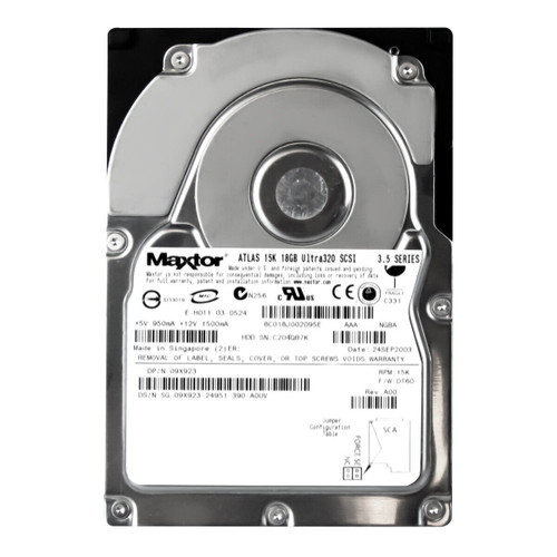 09X923 |  DELL | 18GB 15000RPM ULTR320 SCSI 80-PIN 3.5-INCH HARD DRIVE