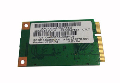 481378-001 | Hp | Wireless Lan 802.11A/G/N Mini Pci Adapter Card