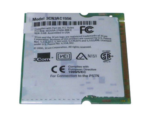 3CN3AC1556P100D2 | 3COM | 10/100 Lan With 56K Modem Mini Pci Card