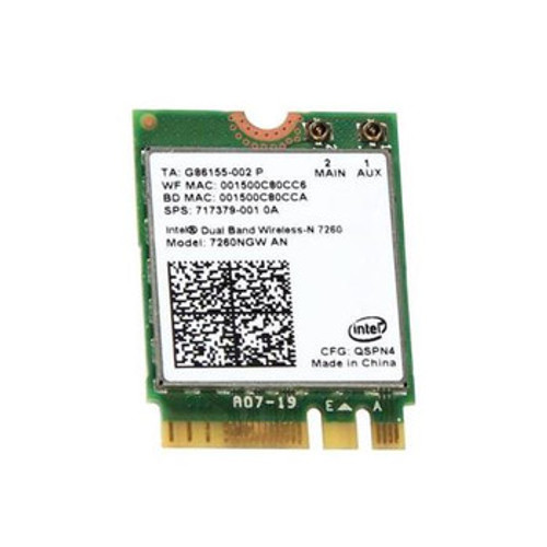717379-001 | Hp | Dual Band 300Mbps 2.4Ghz / 5Ghz Ieee 802.11A/B/G/N Bluetooth 4.0 Mini Pci Express Wireless Network Card