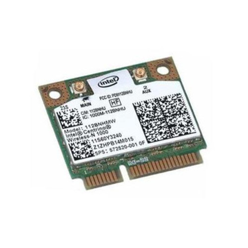 572520-001 | Hp | Dual Band 300Mbps 2.4Ghz / 5Ghz Ieee 802.11A/B/G/N Mini Pci Express Wireless Network Card 572520-001 | Hp | Dual Band 300Mbps 2.4Ghz / 5Ghz Ieee 802.11A/B/G/N Mini Pci Express Wireless Network Card