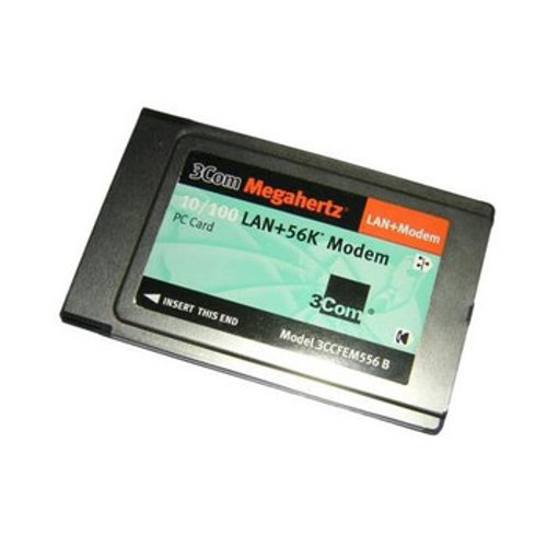 3CXEM556B | 3COM | Megahertz 56K 10Mbps Ethernet Pc Card With Xjack ConNECtor