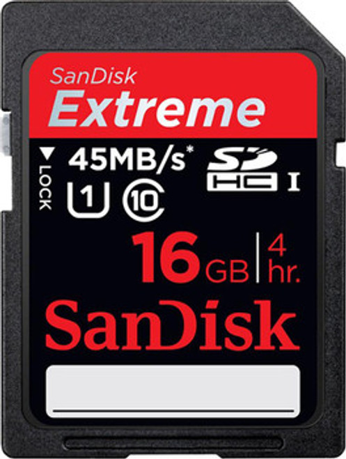 80-56-10344-016G | SANDISK | 16Gb Extreme Hd Video Secure DIGItal High Capacity (Sdhc) 45Mb/S Class 10 Flash Memory Card