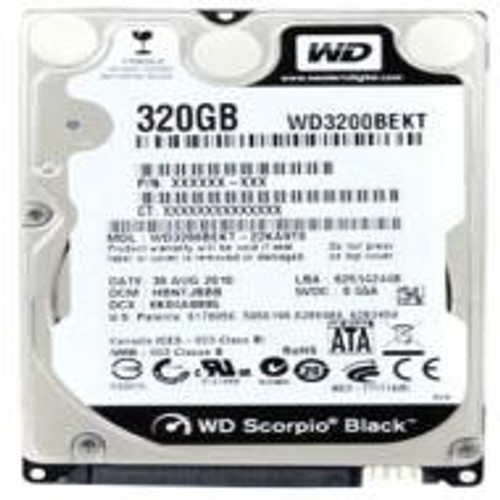 WD3200BEKT | Western Digital |Wd Scorpio Black 320Gb 7200Rpm Sata 3Gb/S 16Mb Cache 2.5"