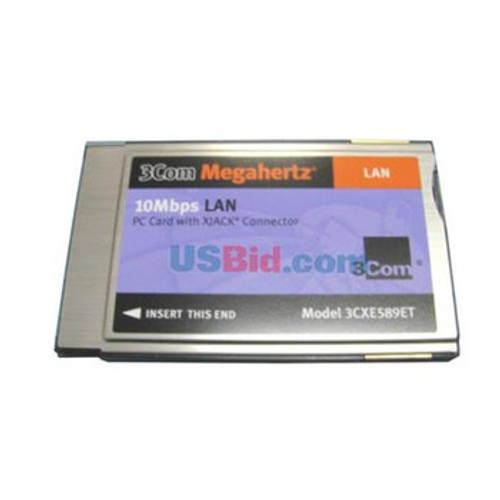 3CXE589ET | 3COM | Single-Port Rj-45 10Mbps 10Base-T Ethernet Megahertz Lan Pc Card For HP CompATIble