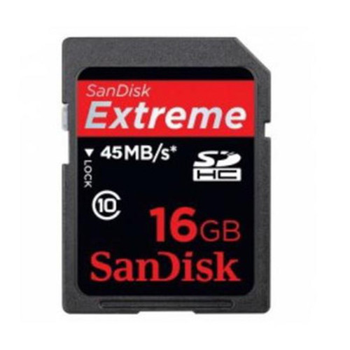 SDSDX-016G-X46 | Sandisk | 16Gb Extreme Hd Video Secure Digital High Capacity (Sdhc) 45Mb/S Class 10 Flash Memory Card