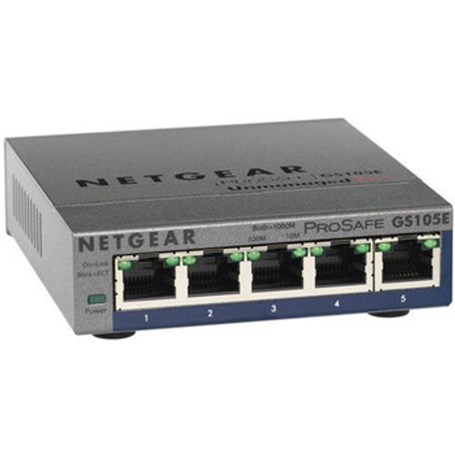 GS105E-100PES | NETGEAR | Prosafe 5-Ports 10/100/1000Mbps Rj45 Gigabit Ethernet Desktop Switch