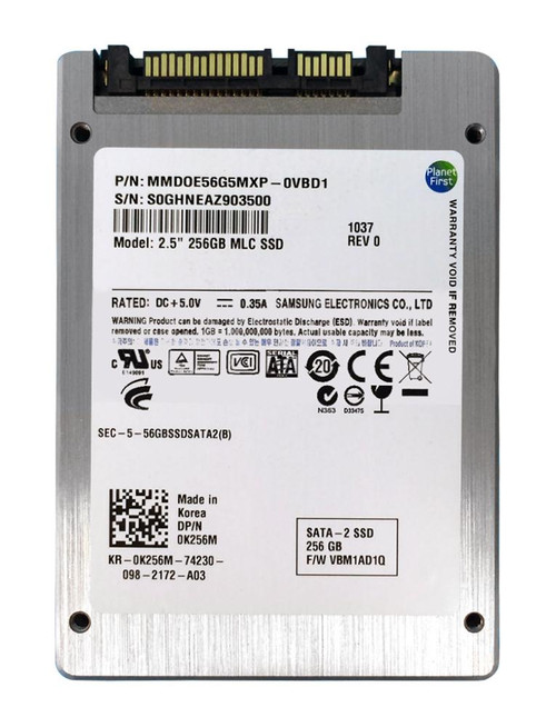 K256M | Dell | 256Gb Mlc Sata 3Gbps 2.5-Inch Internal Solid State Drive (Ssd)