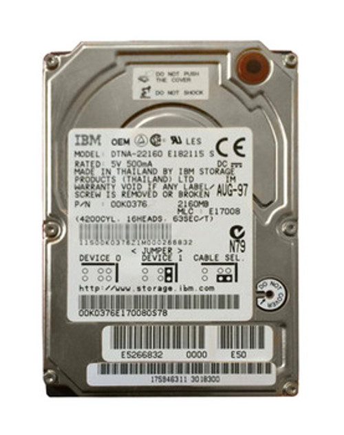 00K0376 | IBM | Travelstar 4Lp 2.1Gb 4000Rpm Ata/Ide 96Kb Cache 2.5-Inch Internal Hard Drive