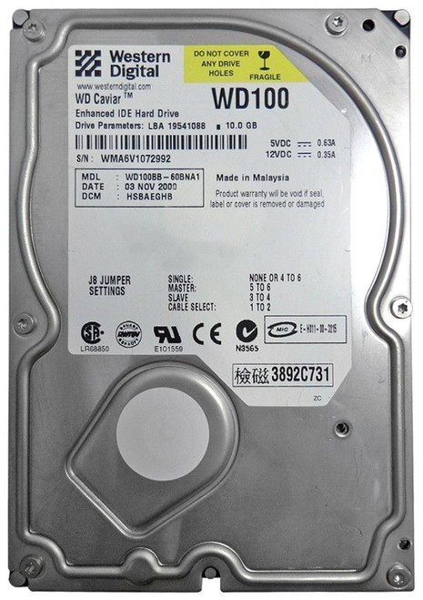 WD100BB | Western Digital | Caviar 10Gb 7200Rpm Ata-100 2Mb Cache 3.5-Inch Internal Hard Drive