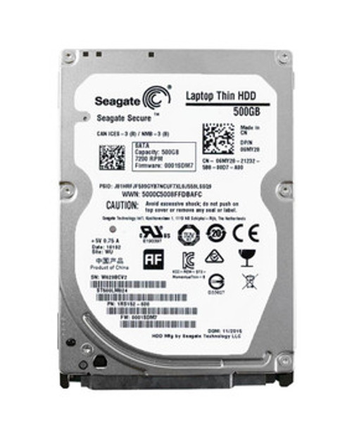 06MY28 | DELL | 500Gb 7200Rpm Sata 6.0 Gbps 2.5 32Mb Cache Hard Drive"