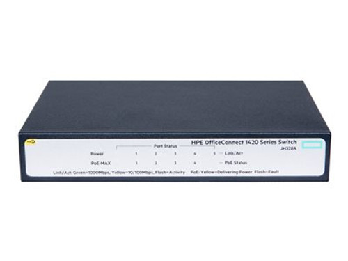 JH328-61001 | HP | e OfficeconNECt 1420 5G Poe+ Switch 5 Ports Unmanaged Desktop, Rackmountable