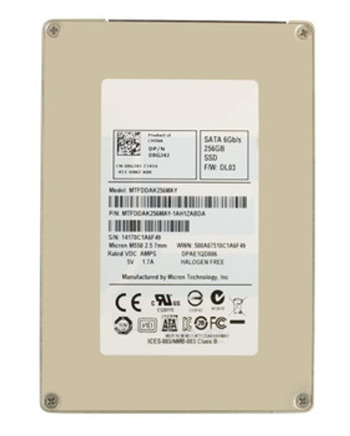 08GJ4J | DELL | 256Gb Sata 6Gbps 2.5-Inch Solid State Drive (Ssd)