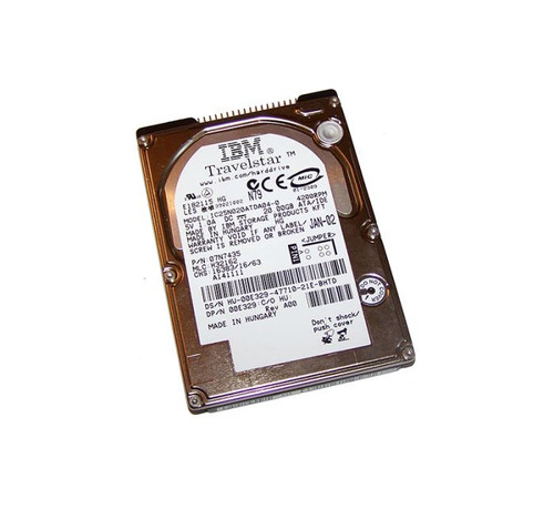 07N7435 | IBM | Travelstar 30Gn 20Gb 4200Rpm 2Mb Cache 2.5-Inch Hard Drive 07N7435 | IBM | Travelstar 30Gn 20Gb 4200Rpm 2Mb Cache 2.5-Inch Hard Drive