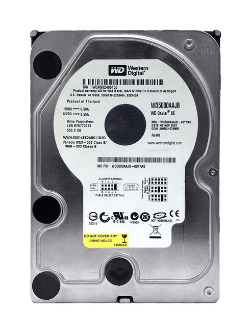WD5000AAJB | Western Digital | Caviar Se 500Gb 7200Rpm Ata-100 8Mb Cache 3.5-Inch Internal Hard Drive